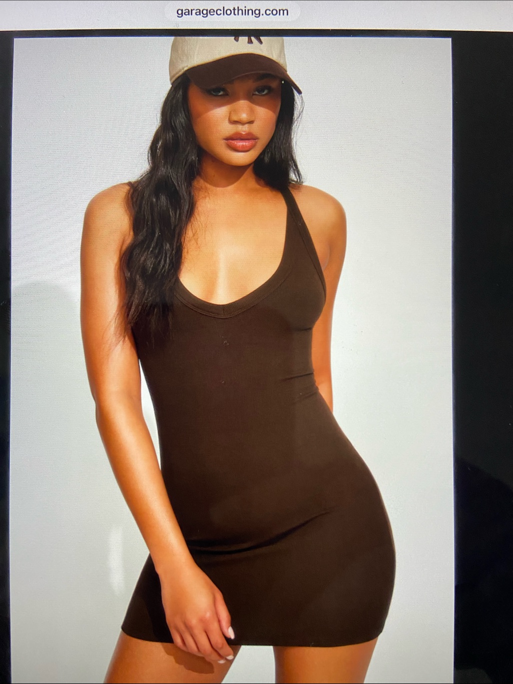 Garage Brown Tank Mini Dress